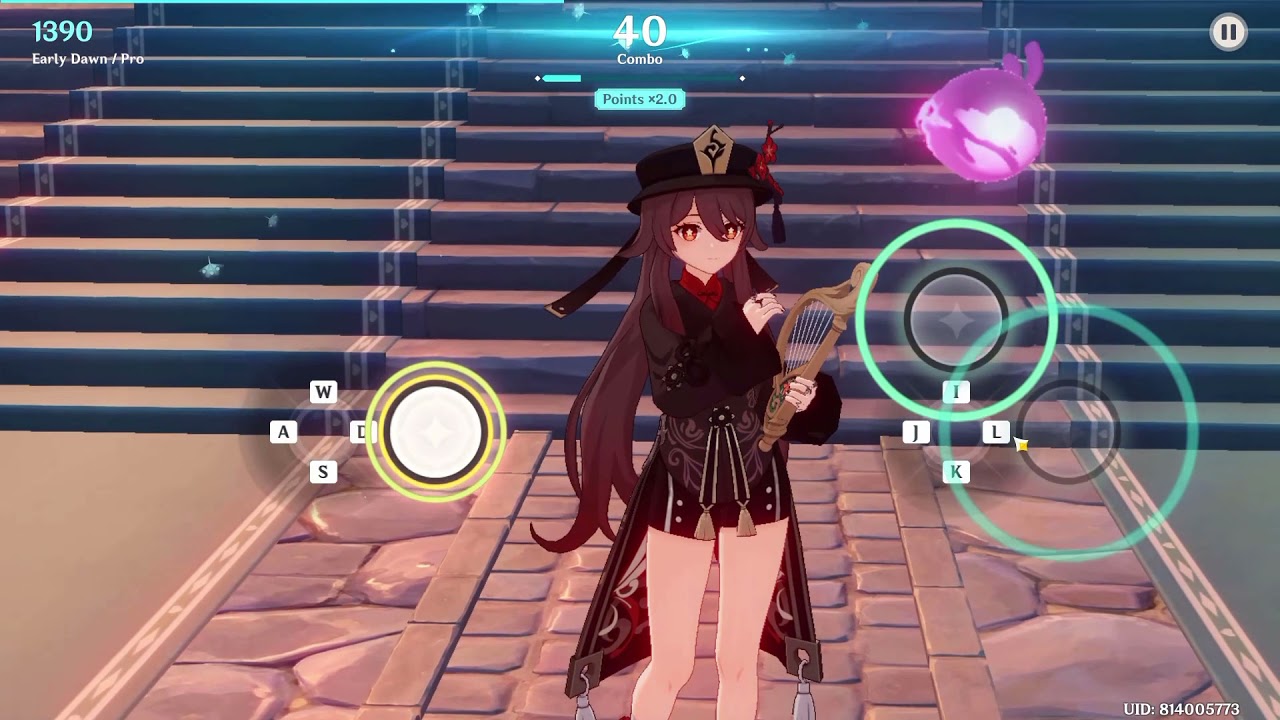 Genshin impact rhythm game early dawn pro perfect clear with hu tao