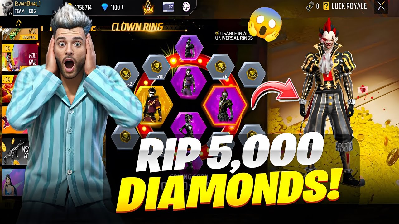 Clown Ring Event Spin Trick 💥😲| free fire new event |  Spin Telugu FF | today new event free fire 