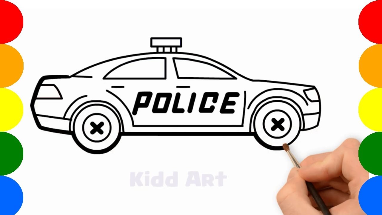 Cara Menggambar Mobil Polisi Belajar Menggambar Dan Mewarnai