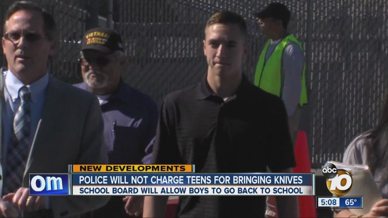 No charges for teens who brought knives to San Pasqual High School