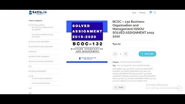 BCOC – 132 Business Organisation and Management IGNOU SOLVED ASSIGNMENT 2019 2020