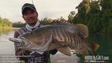 Explosive Topwater Papuan Spot Tail Bass! BONE Voyage Expedition Series Travel Rod wins!