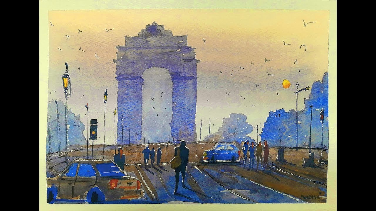 Ep 13 How To Paint India Gate In The Beautiful Morning