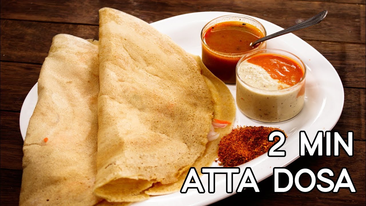 Atta Dosa Recipe - 2 Minute Healthy Indian Breakfast - CookingShooking | Yaman Agarwal