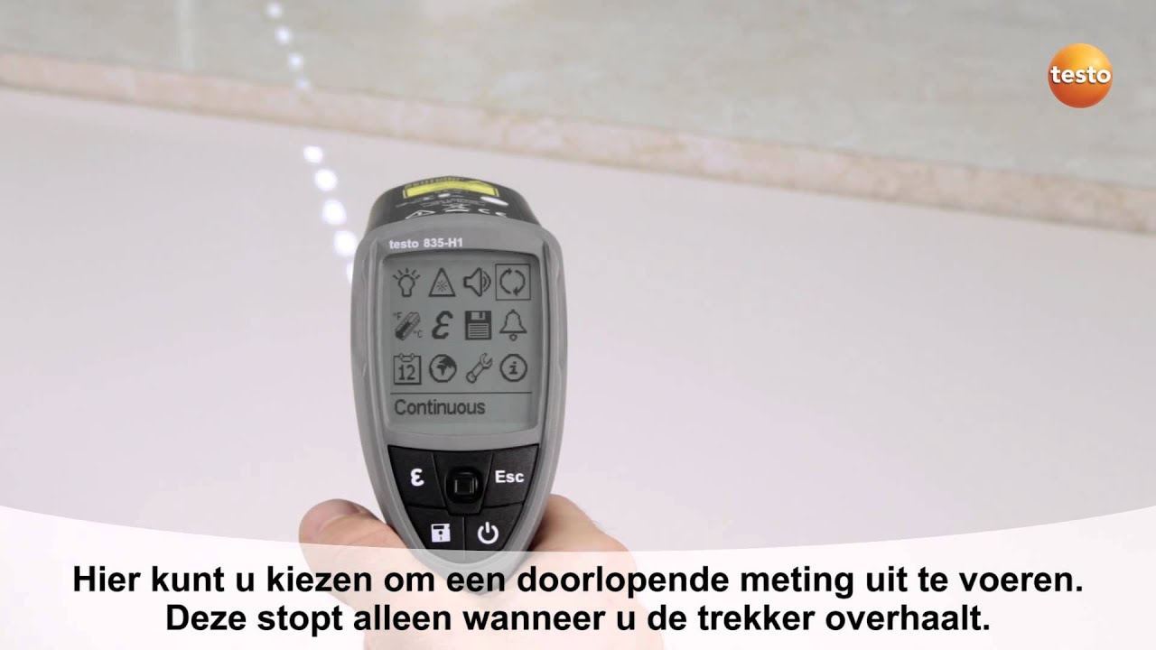 testo 835: basisinstellingen van de temperatuurmeter