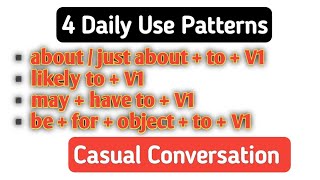 4 Daily Use English Patterns।Everyday Conversation @engmania #english