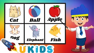 ABC Flashcards for Toddlers +Compilation | Alphabet for kids | Baby First Words | U-Kids