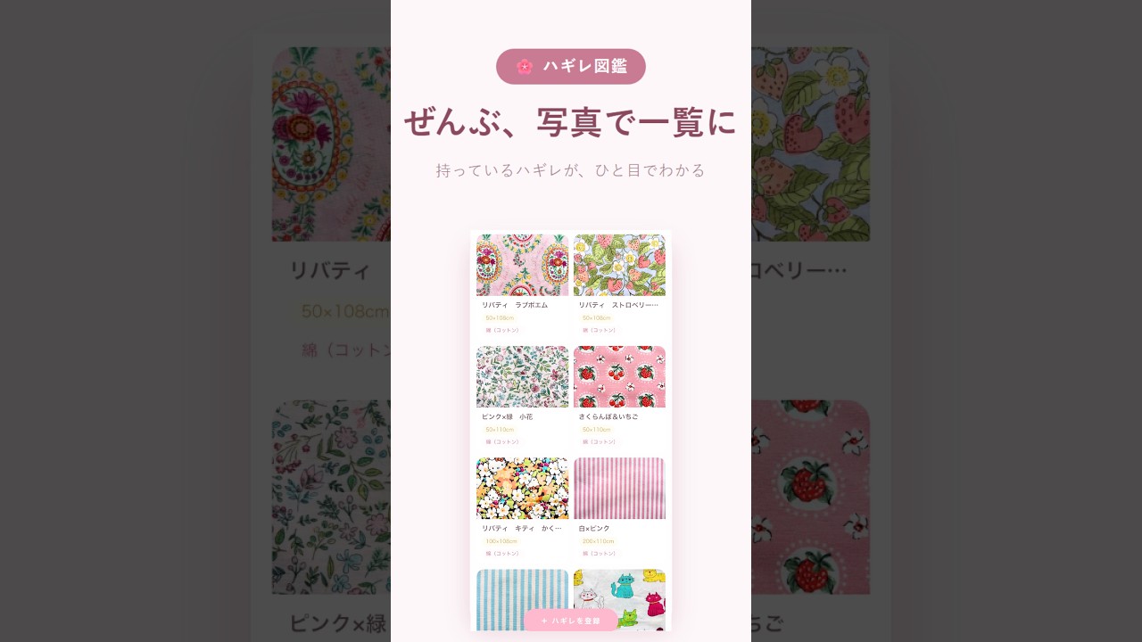 一枚一枚の布との思い出を大切に記録