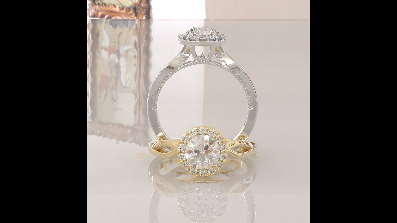 Halo Brilliant Cut Colorless Moissanite Ring, Halo Wedding Ring, Halo Anniversary Ring