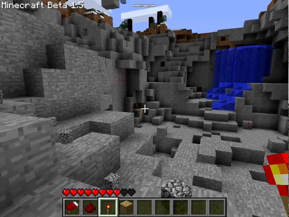 A crater in Minecraft after blowing up 1024 blocks of tnt - YouTube