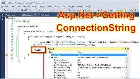 ASP.net, c# 01:  Read ConnectionString SQL Server Settings