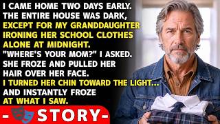 I Came Home Two Days Early — The House Was Dark Except For My Granddaughter Ironing Her School...