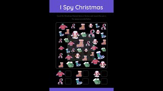 Green and Red Illustrative I Spy Christmas Worksheet||Brain boosting worksheets||Best video for kids