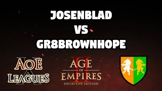 AoE Leagues Season 10 | Division i2 | Groupe stage  | Josenblad vs gr8brownhope