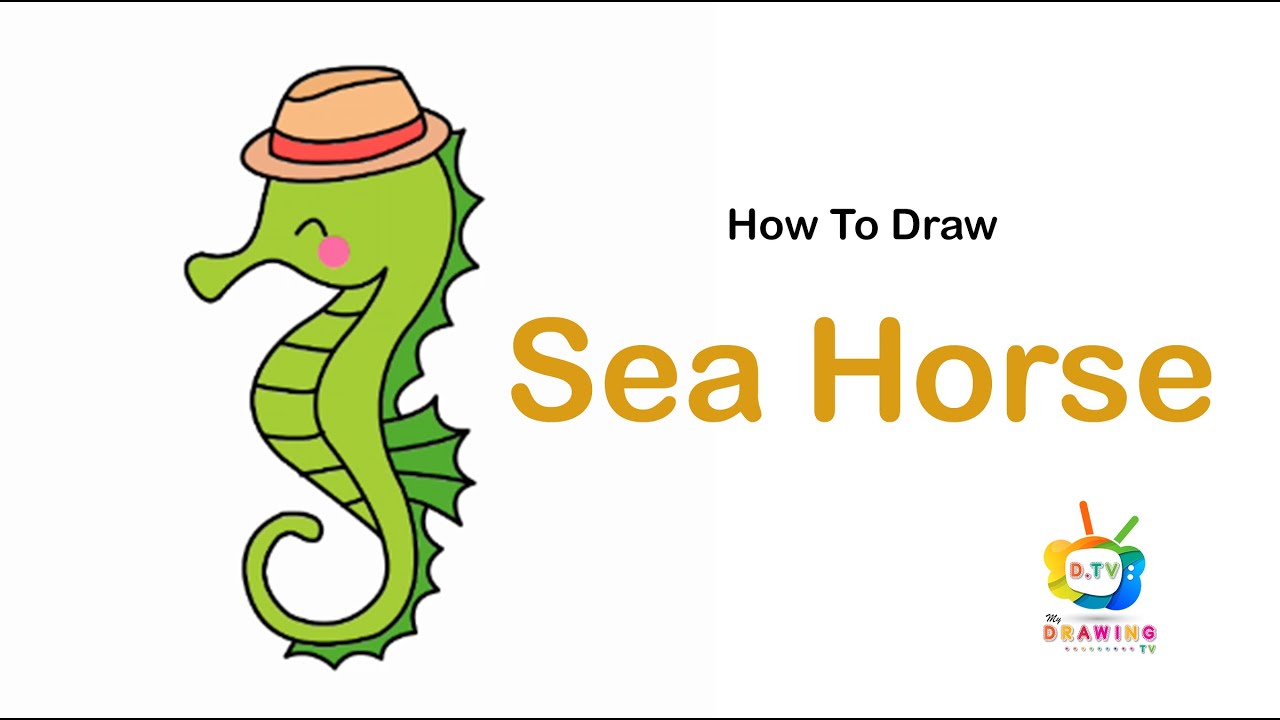How To Draw A Sea Horse | Easy Drawing Step By Step | #58 - YouTube