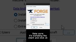 FORGE INSTALL | Minecraft Mods and Shaders | Part 2 | #shorts