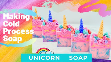 How to make Unicorn Soap Cold Process Soap Making | Oavender Handmade Soap