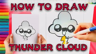 How to draw Thunder Cloud easy step by step