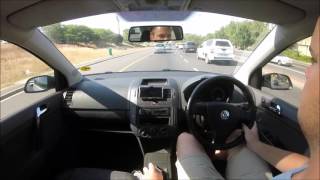 VW Polo with stainless exhaust muffler POV drive