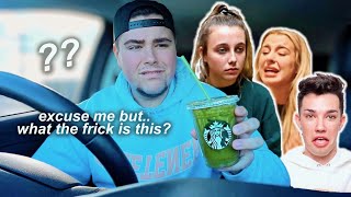 Trying YouTubers Starbucks Drinks (Emma Chamberlain, Tana Mongeau, James Charles, & Tina Woods)