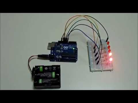Giochi di luci con Arduino e cinque LED - YouTube