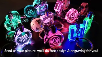 2020 Newest Crystal Glass LED Keychain