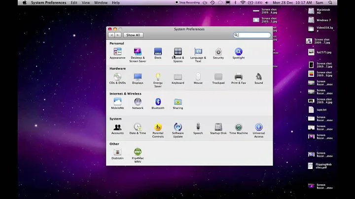 How To Show The Desktop on Mac OS X  -Leopard/Snow Leopard