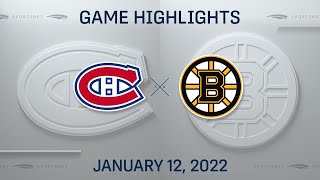 NHL Highlights | Canadiens vs. Bruins - Jan. 12, 2022