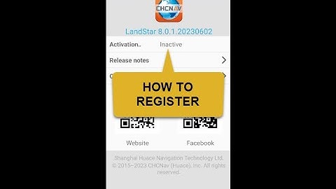 CHCNAV Landstar 8 - Register Software