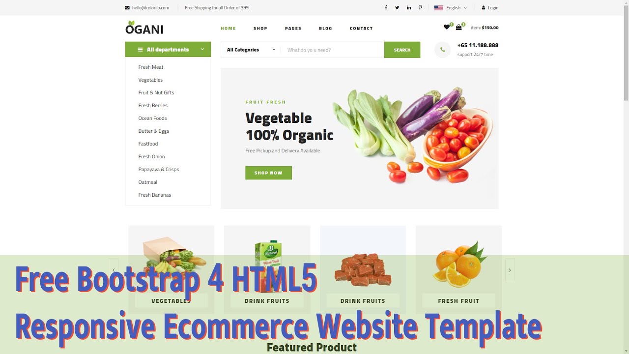 Demo | Free Bootstrap 4 HTML5 Responsive Ecommerce Website Template