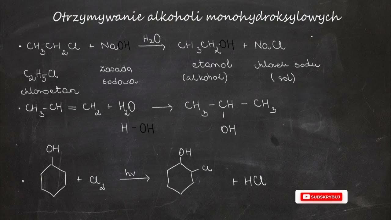 Sprawdzian Z Chemii Z Alkoholi Otrzymywanie alkoholi monohydroksylowych. [Zakres szkoły średniej