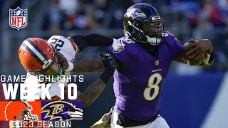 Cleveland Browns vs. Baltimore Ravens | 2023 Week 10 Game Highlights