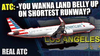 PAN PAN PAN, landing gear malfunction. American A321 EMERGENCY Landing at Los Angeles  REAL ATC