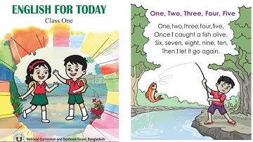 Rhyme - One Two Three Four Five, Once I caught a fish alive. Class 1, English, Lesson 15, Unit 2.