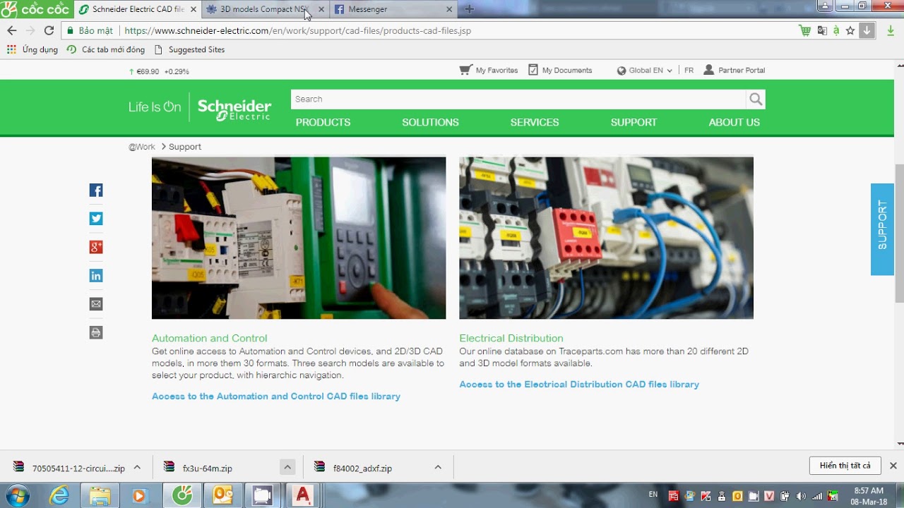 Hướng dẫn tải file autocad Mitsubishi, Schnieder, omron và các hãng