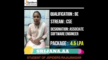 JSPIDERS RAJAJINAGAR STUDENT | SRIJANA.A.ANKALAGI | FEEDBACK |ASSOCIATE SOFTWARE ENGINEER😍