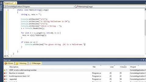 String Palindrome in C#