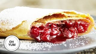 Professional Baker Teaches You How To Make CHERRY STRUDEL!