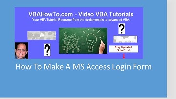 How To Make A MS Access Login Form
