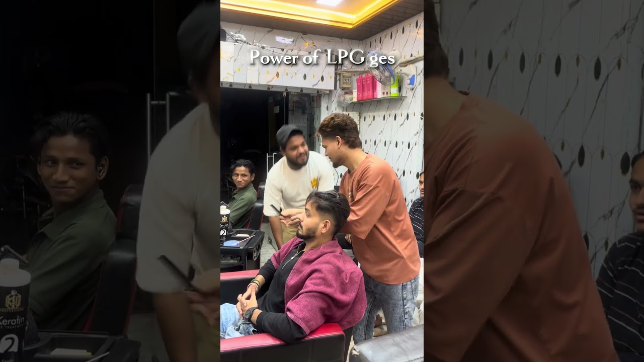 💈Chand Raat VS LPG Ges video || ges gold se bhi bhari 🤣 #fun #salon #haircutting #funny #viral