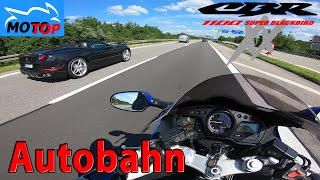 Honda CBR1100XX and FERRARI on German Autobahn