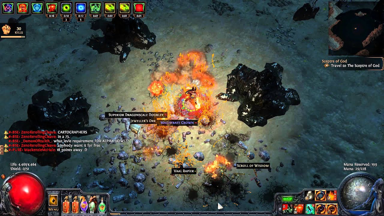 Path of Exile Crit Molten Strike [Bino's Kitchen Knife][Plateau Map 75