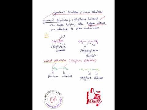 geminal dihalides vs vicinal dihalides - YouTube