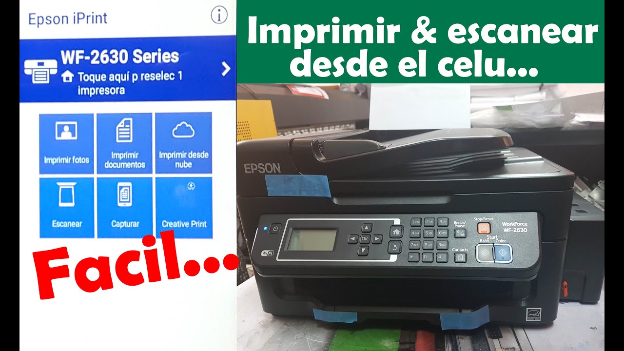👍Imprimir y escanear desde nuestro celular - Epson WF-2630 - YouTube
