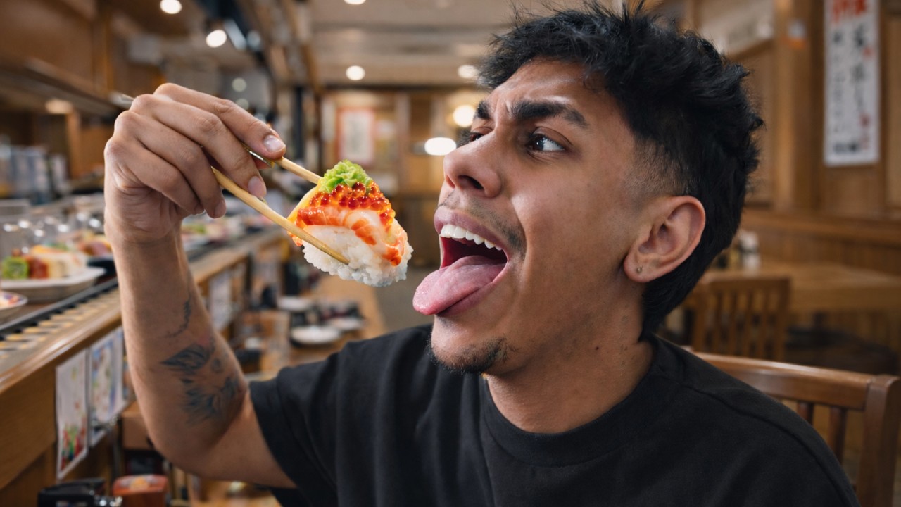 I ate sushi from Japan!! - YouTube