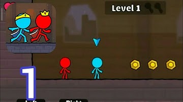 Red and Blue Stickman 2 - Gameplay Walkthrough Part 1 - Level 1 - 20 (Android, IOS)