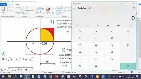 Cálculo do número Pi por aproximação (método Monte Carlo)