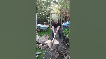 Splitting with an Axe  #shorts #outdoors #axe #work