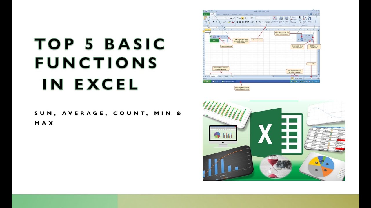 The 5 Basic Excel Functions (for beginners) - YouTube