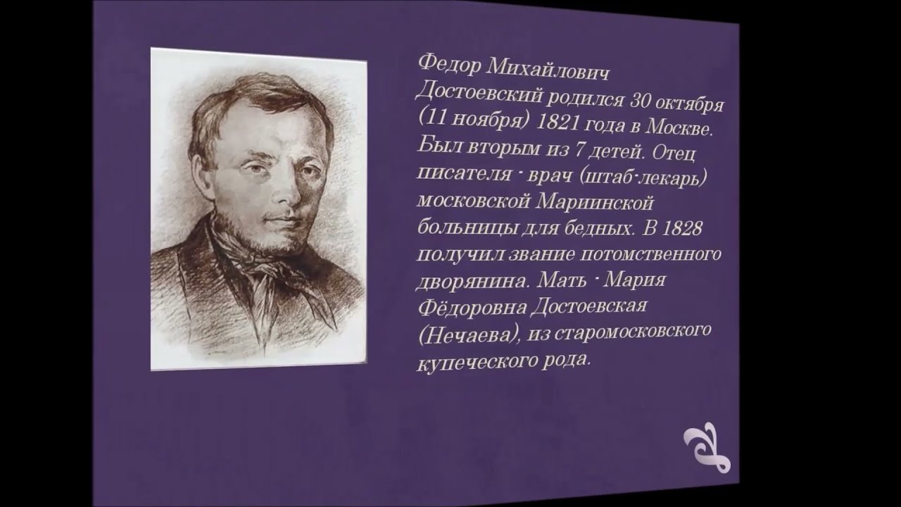 Какой семье родился писатель. 11 Ноября родился Достоевский. Фёдор Михайлович Достоевский биография.